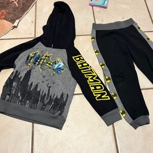 Batman Kids Sweatpants & Hoodie Set - Black and Gray